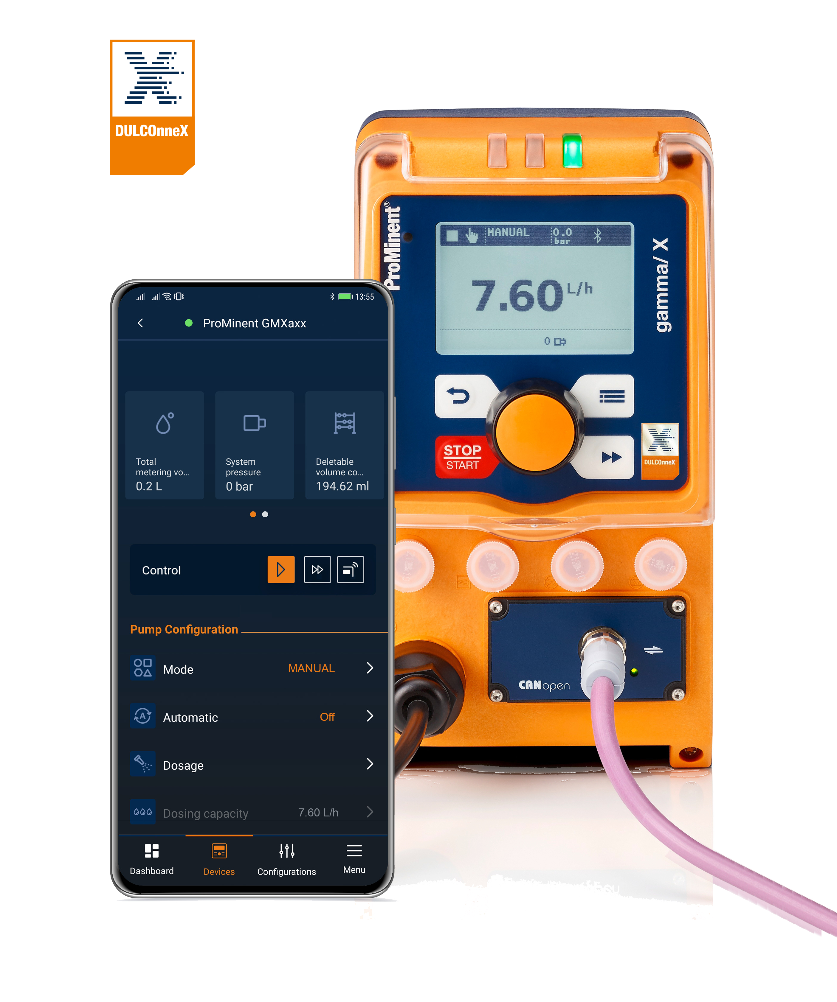 Dosierpumpe gamma X von Prominent kann mit Smartphone gesteuert werden