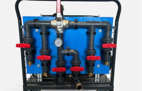 CIP-ReinigungsstationTyp 3 – Wasserverteilung Ansicht der Wasserverteilung einer CIP Reinigungsanlage